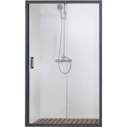 Душевая дверь в нишу раздвижная Aquatek 100 см. профиль черный, стекло прозрачное Душевая дверь в нишу раздвижная Aquatek 100 см. профиль черный, стекло прозрачное