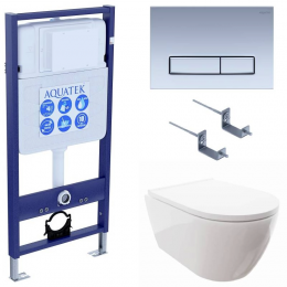 Комплект унитаз с инсталляцией, кнопкой и сиденьем микролифт Aquatek Поларис SET AQUATEK ПОЛАРИС-024 4в1 Комплект унитаз с инсталляцией, кнопкой и сиденьем микролифт Aquatek Поларис SET AQUATEK ПОЛАРИС-024 4в1