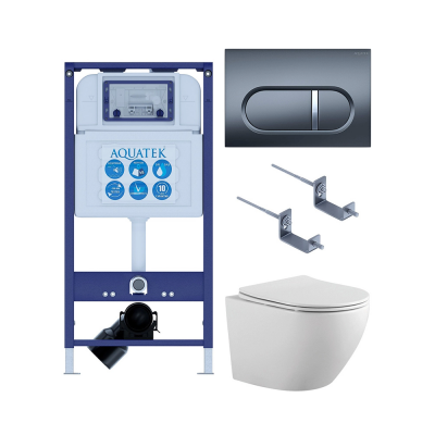 Комплект унитаз с инсталляцией, кнопкой и сиденьем SET AQUATEK ЕВРОПА-050 4в1 безободковый купить с доставкой. 100% Оригинал. Гарантия! Комплект унитаз с инсталляцией, кнопкой и сиденьем SET AQUATEK ЕВРОПА-050 4в1 безободковый купить с доставкой. 100% Оригинал. Гарантия!
