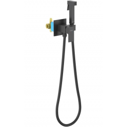 Комплект для гигиенического душа встроенный (смеситель + гигиеническая лейка + шланг) AQUATEK, матовый черный AQ1022MB ЛИБРА