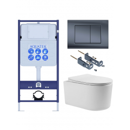 Комплект унитаз с инсталляцией, кнопкой и сиденьем SET AQUATEK МИЯ Т-033 4в1 Комплект унитаз с инсталляцией, кнопкой и сиденьем SET AQUATEK МИЯ Т-033 4в1