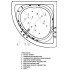 Акриловая ванна АКВАТЕК Юпитер 150х150 с гидромассажем Standard (пневмоуправление) UPT150-0000029