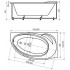 Акриловая ванна АКВАТЕК Бетта 170х97 BET170-0000010 левая, с гидромассажем Standard (пневмоуправление), с фронтальным экраном+спинной массаж 6 форсунок