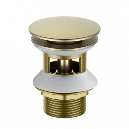 AQ6002BG сливной набор для раковины Push-open с переливом, крышка круглая, шлиф. золото