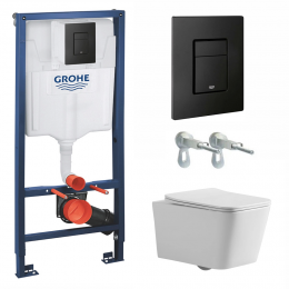 Комплект унитаз с инсталляцией и сиденьем микролифт Benneri Modena 38811KF0+B5.3.1170.00 безободковый