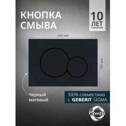 Кнопка смыва Benneri Mona BE.019D черная