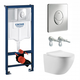 Комплект унитаз с инсталляцией и сиденьем микролифт Benneri Palermo 38721001+B5.3.1176.00 безободковый