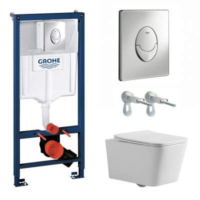 Комплект унитаз с инсталляцией и сиденьем микролифт Benneri Modena 38721001+B5.3.1170.00 безободковый купить с доставкой. 100% Оригинал. Гарантия!