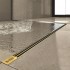 Душевой лоток BERGES водосток напольный SUPER Slim 1000 нержавеющая сталь, золото глянец, S-сифон D50 боковой 092155