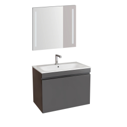 Комплект мебели для ванной Geberit Renova 529.916.JK.8 подвесной темно-серый 80 см
