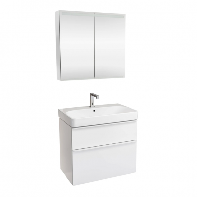 Комплект мебели для ванной Geberit Smyle 529.353.00.7 подвесной белый глянец 75 см