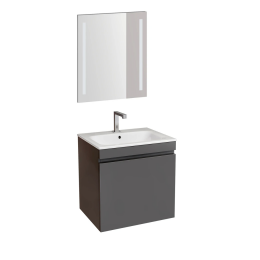 Комплект мебели для ванной Geberit Renova 529.915.JK.6 подвесной темно-серый 60 см