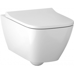 Унитаз подвесной с сиденьем микролифт Geberit Smyle Square 500.683.01.2 безободковый