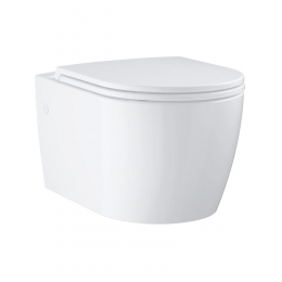 Унитаз подвесной с сиденьем микролифт Grohe BauCeramic 103860SH00 безободковый Унитаз подвесной с сиденьем микролифт Grohe BauCeramic 103860SH00 безободковый