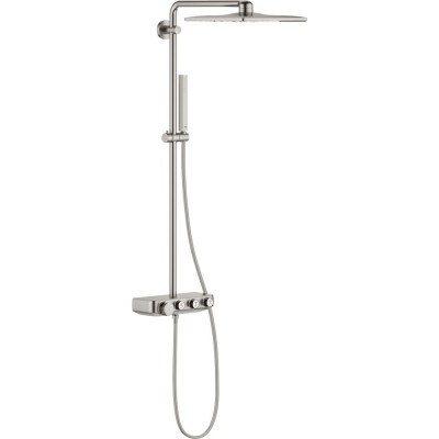 Душевая стойка Grohe Euphoria SmartControl System 310 Cube Duo 26508DC0 с термостатом, суперсталь