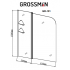 Шторка для ванны GROSSMAN GR-101 (150*100) алюминиевый профиль, стекло ПРОЗРАЧНОЕ 6мм