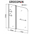Шторка для ванны GROSSMAN GR-101/1 (150*110) алюминиевый профиль, стекло ПРОЗРАЧНОЕ 6мм