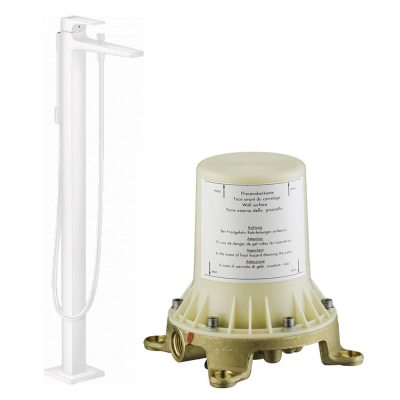 Комплект смеситель для ванны и скрытая часть Hansgrohe 32532700S Metropol белый купить с доставкой. 100% Оригинал. Гарантия!