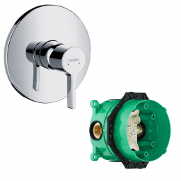 Комплект смеситель для душа и скрытая часть Hansgrohe 31665000S Metris S хром