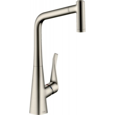 Смеситель Hansgrohe Metris M71 14780800 для кухонной мойки, сталь