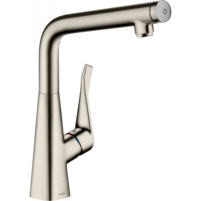 Смеситель Hansgrohe Metris Select M71 14785800 для кухонной мойки, сталь