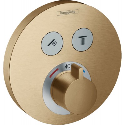 Термостат Hansgrohe ShowerSelect S 15743140 для душа, шлифованная бронза