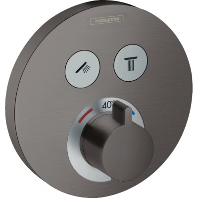 Термостат Hansgrohe ShowerSelect S 15743340 для душа, шлифованный черный хром