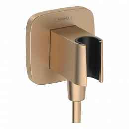 Шланговое подключение с держателем для душа Hansgrohe FixFit Q 26887140 бронза