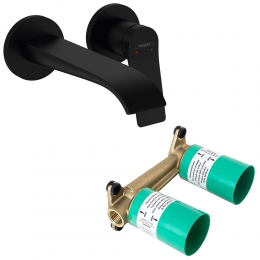 Комплект смеситель для раковины и скрытая часть Hansgrohe 75050670S Vivenis черный Комплект смеситель для раковины и скрытая часть Hansgrohe 75050670S Vivenis черный