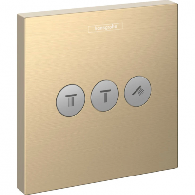 Запорный/переключающий вентиль на 3 потребителя Hansgrohe Select 15764140 шлифованная бронза