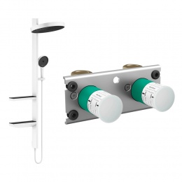 Комплект душевая стойка и скрытая часть Hansgrohe 26842700S Rainfinity белый