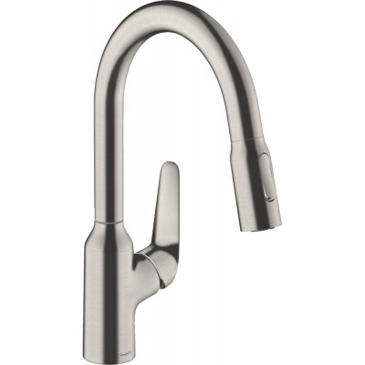 Смеситель Hansgrohe Focus M42 71821800 для кухонной мойки, сталь