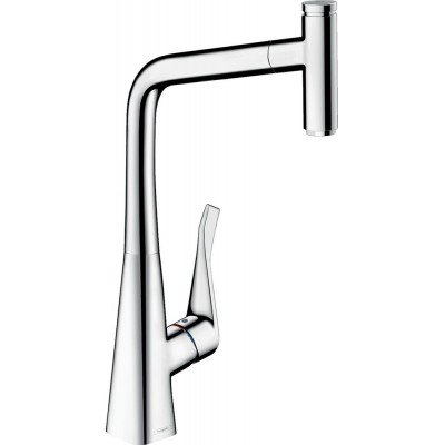 Смеситель Hansgrohe Metris Select M71 73803000 для кухонной мойки, хром