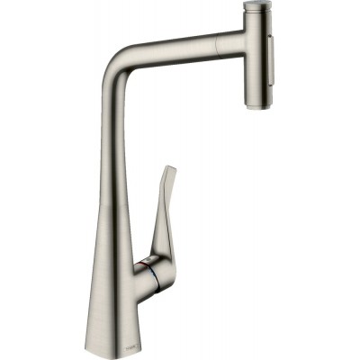 Смеситель Hansgrohe Metris Select M71 73820800 для кухонной мойки, сталь