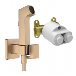 Гигиенический душ со смесителем и скрытой частью Hansgrohe Bidette 29233140S бронза