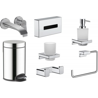 Комплект смеситель Hansgrohe Vivenis + набор аксессуаров для ванной, 7 предметов, хром