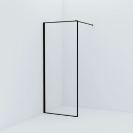 Душевая перегородка Iddis Slide 80 см. профиль черный, стекло прозрачное