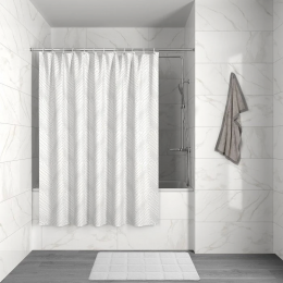 Штора для ванной Iddis Decor D04P118i11 белый;серый Штора для ванной Iddis Decor D04P118i11 белый;серый