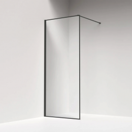 Душевая перегородка Iddis Slide 80 см. профиль черный, стекло прозрачное
