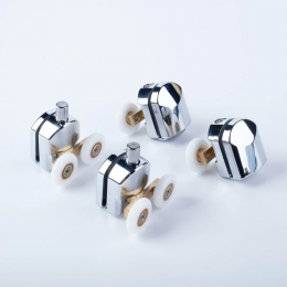 Ролики IDDIS 2 верхних 2 нижних двойные D=23 мм хром стекло 4 мм 966D23C4DZ