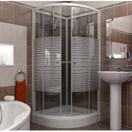 Душевая дверь IDDIS HA90WL1.85 полукруглые, белые, под низкий поддон print