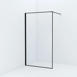 Душевая перегородка Iddis Slide 110 см. профиль черный, стекло прозрачное