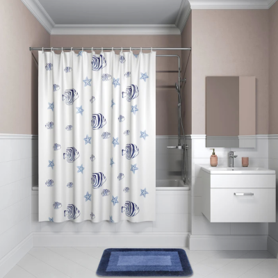 Штора для ванной Iddis Basic B47P218i11 белый;голубой купить с доставкой. 100% Оригинал. Гарантия!