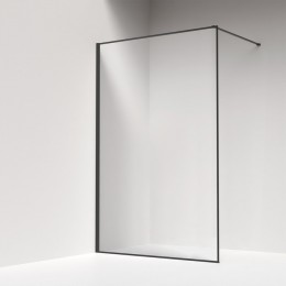 Душевая перегородка Iddis Slide 120 см. профиль черный, стекло прозрачное