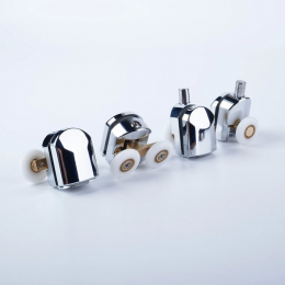 Ролики IDDIS 2 верхних двойные 2 нижних одинарные D=23 мм хром стекло 4 мм 966M23C4DZ