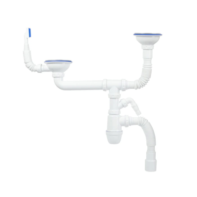 Сифон IDDIS для двойной мойки с выпуском 3 1/2 с переливом и отводом Kitchen Line S21UPS0i84 купить с доставкой. 100% Оригинал. Гарантия!