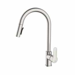 Смеситель для кухонной мойки IDDIS Cuba CUBSTP0i05 с выдвижным изливом сталь Cuba