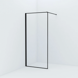 Душевая перегородка Iddis Slide 90 см. профиль черный, стекло прозрачное