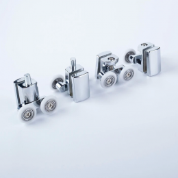 Ролики IDDIS 2 верхних 2 нижних двойные D=23 мм хром стекло 7-8 мм 966D23C8DZ