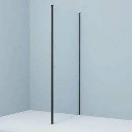 Душевая перегородка Iddis Slide 100 см. профиль черный, стекло прозрачное